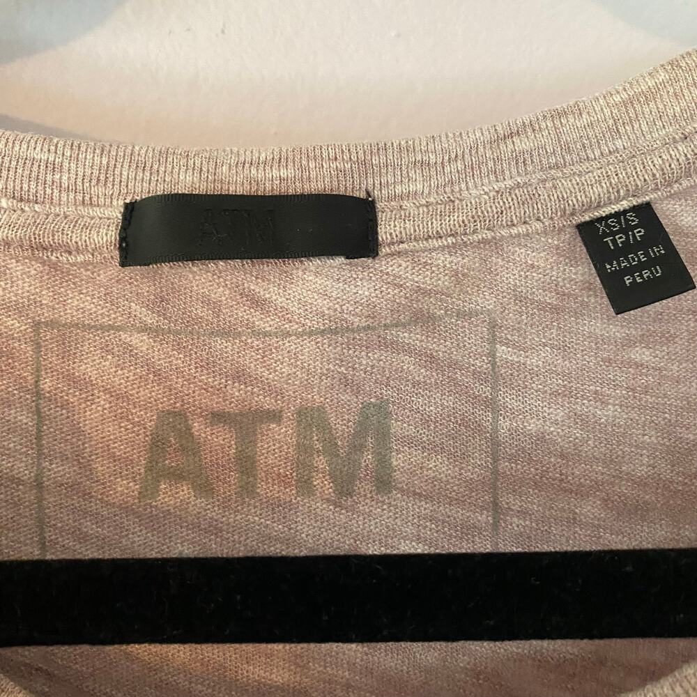 ATM Pink Purple Oversized Crewneck T-Shirt Cotton Blend Women's size XS / Small - Picture 2 of 8